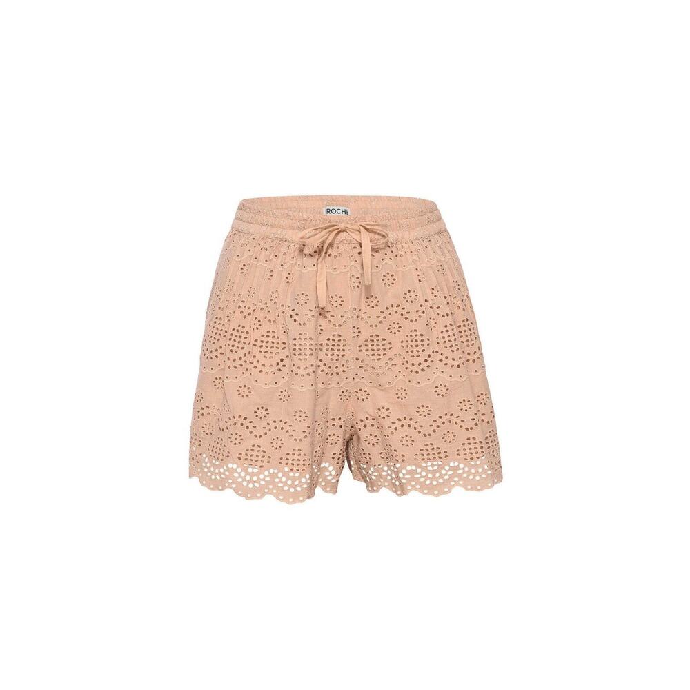 St. Roche Harper Shorts Size XS Tan Eyelet Scallop Hem Shorts Pull On NWT